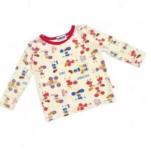 Rare Vintage Oshkosh Cheerleader Thermal Shirt Girls Sparkle Pink Blue Purple 3T